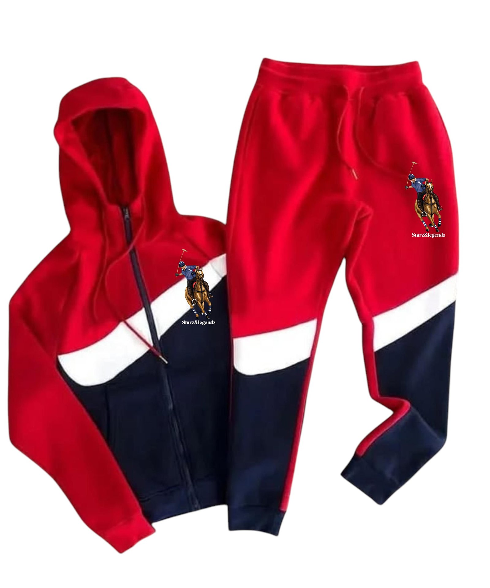 POLO RED WHT BLUE TRACKSUIT